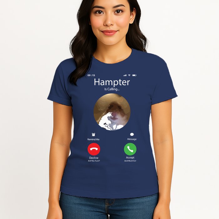 Dank Meme Hamster Staring Front Camera Hampter Calling Womens T-Shirt