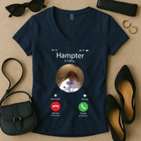 Dank Meme Hamster Staring Front Camera Hampter Calling Women's V-Neck T-Shirt