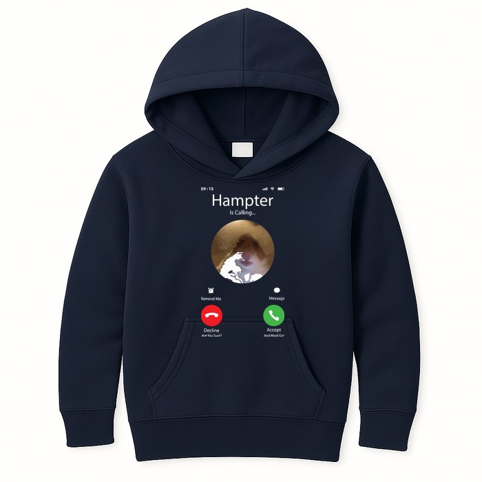 Dank Meme Hamster Staring Front Camera Hampter Calling Kids Hoodie