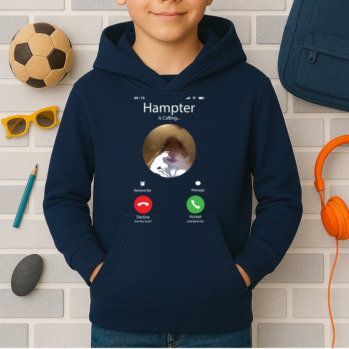 Dank Meme Hamster Staring Front Camera Hampter Calling Kids Hoodie