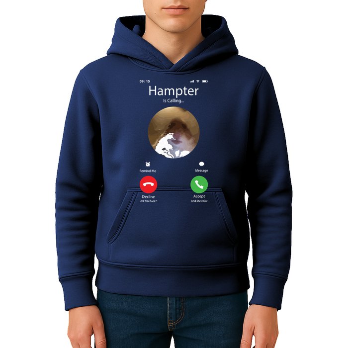 Dank Meme Hamster Staring Front Camera Hampter Calling Kids Hoodie