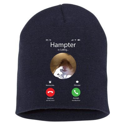 Dank Meme Hamster Staring Front Camera Hampter Calling Short Acrylic Beanie
