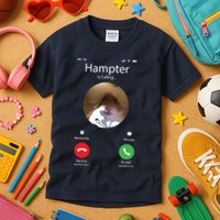 Dank Meme Hamster Staring Front Camera Hampter Calling Kids T-Shirt