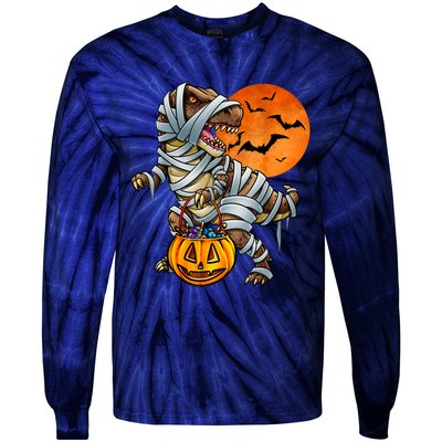 Dinosaur Mummy Halloween Kids Boy Girl Tie-Dye Long Sleeve Shirt