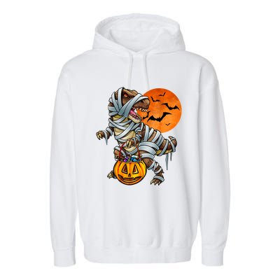 Dinosaur Mummy Halloween Kids Boy Girl Garment-Dyed Fleece Hoodie