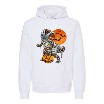 Dinosaur Mummy Halloween Kids Boy Girl Premium Hoodie