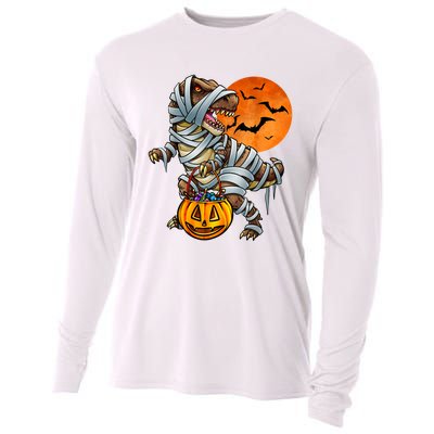 Dinosaur Mummy Halloween Kids Boy Girl Cooling Performance Long Sleeve Crew