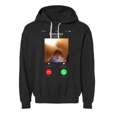 Dank Meme Hamster Staring Front Camera Hamster Calling Gift Garment-Dyed Fleece Hoodie