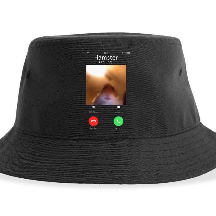 Dank Meme Hamster Staring Front Camera Hamster Calling Gift Sustainable Bucket Hat