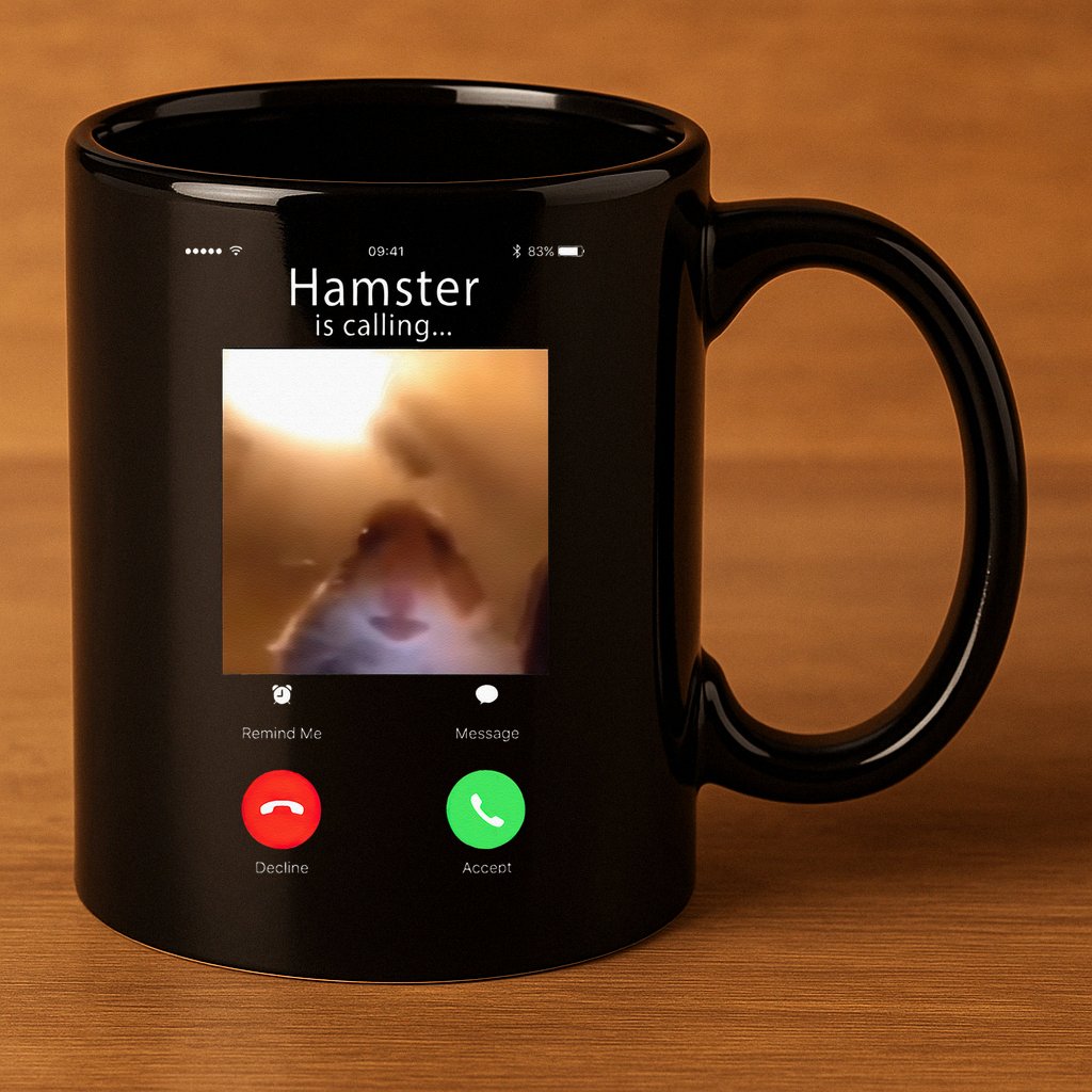 Dank Meme Hamster Staring Front Camera Hamster Calling Gift 11oz C Handle Ceramic Mug