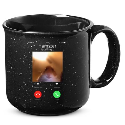 Dank Meme Hamster Staring Front Camera Hamster Calling Gift 15oz Campfire Ceramic Mug