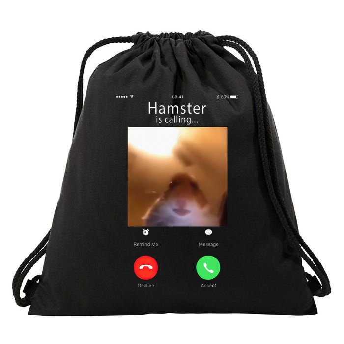 Dank Meme Hamster Staring Front Camera Hamster Calling Gift Drawstring Bag