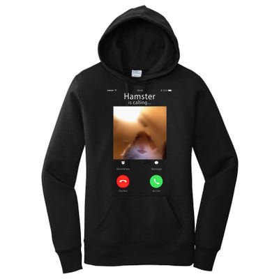 Dank Meme Hamster Staring Front Camera Hamster Calling Gift Women's Pullover Hoodie