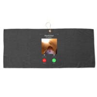 Dank Meme Hamster Staring Front Camera Hamster Calling Gift Large Microfiber Waffle Golf Towel