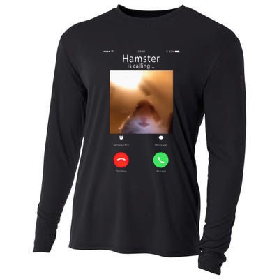 Dank Meme Hamster Staring Front Camera Hamster Calling Gift Cooling Performance Long Sleeve Crew