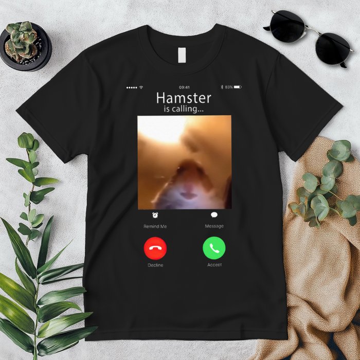 Dank Meme Hamster Staring Front Camera Hamster Calling Gift Premium T-Shirt