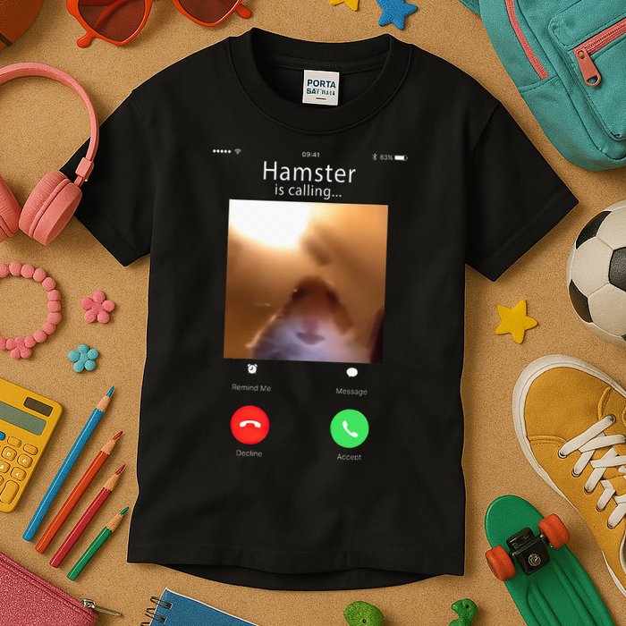 Dank Meme Hamster Staring Front Camera Hamster Calling Gift Kids T-Shirt