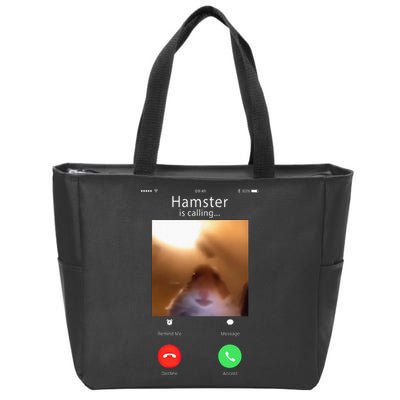 Dank Meme Hamster Staring Front Camera Hamster Calling Gift Zip Tote Bag