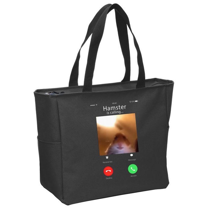 Dank Meme Hamster Staring Front Camera Hamster Calling Gift Zip Tote Bag