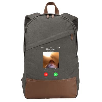 Dank Meme Hamster Staring Front Camera Hamster Calling Gift Cotton Canvas Backpack