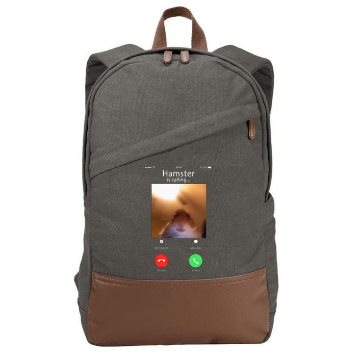 Dank Meme Hamster Staring Front Camera Hamster Calling Gift Cotton Canvas Backpack