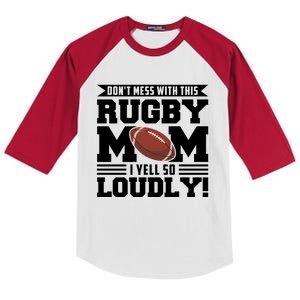 Don't Mess Ith This Rugby Mom Rugby Rugby Mom Gift Kids Colorblock Raglan Jersey