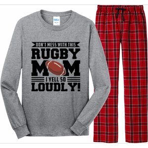 Don't Mess Ith This Rugby Mom Rugby Rugby Mom Gift Long Sleeve Pajama Set