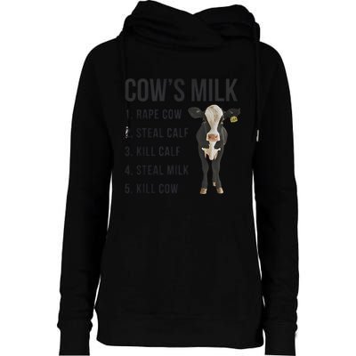 Dairy Milk Industry For Vegan Activist Womens Funnel Neck Pullover Hood