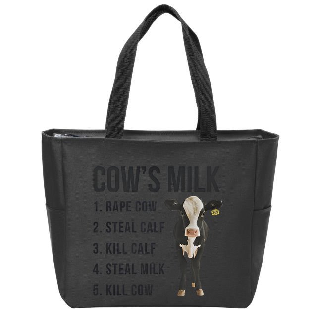 Dairy Milk Industry For Vegan Activist Zip Tote Bag