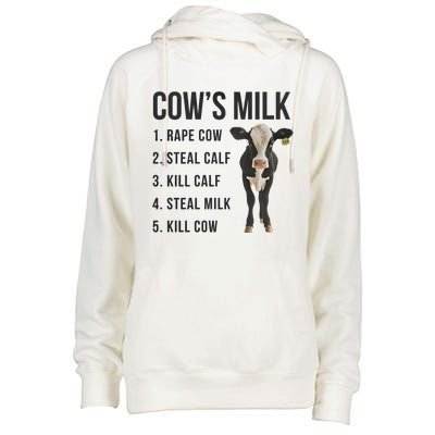 Dairy Milk Industry For Vegan Activist Womens Funnel Neck Pullover Hood