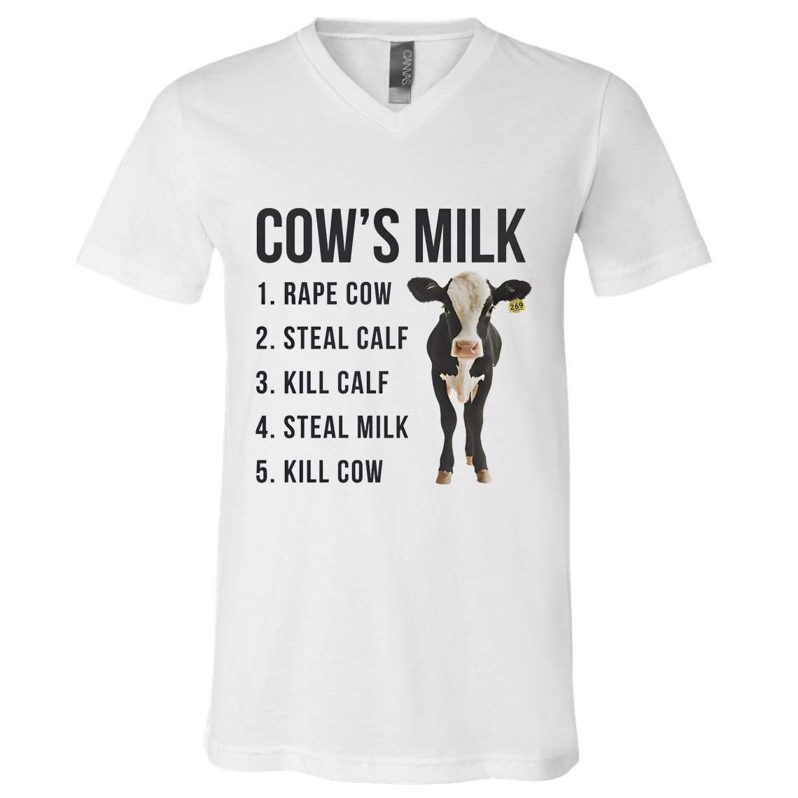 Dairy Milk Industry For Vegan Activist V-Neck T-Shirt