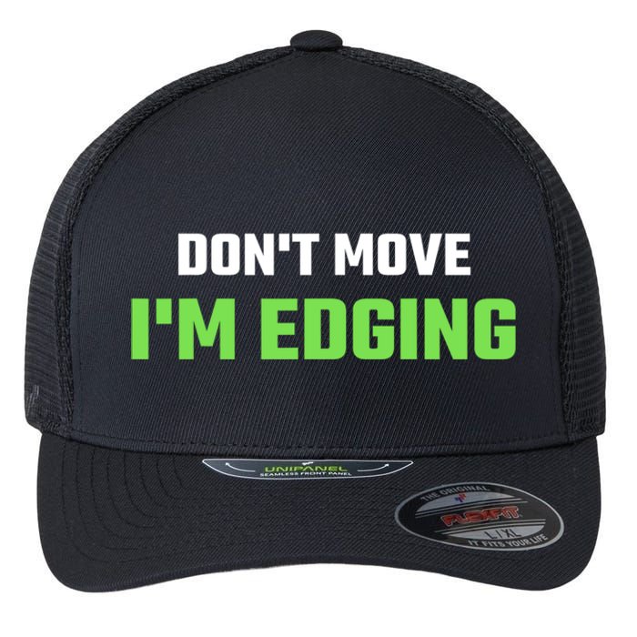 DonT Move IM Edging Sarcastic Saying Flexfit Unipanel Trucker Cap