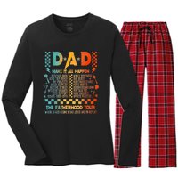 Dad Makes It All Happen Fatherhood Women's Long Sleeve Flannel Pajama Set 