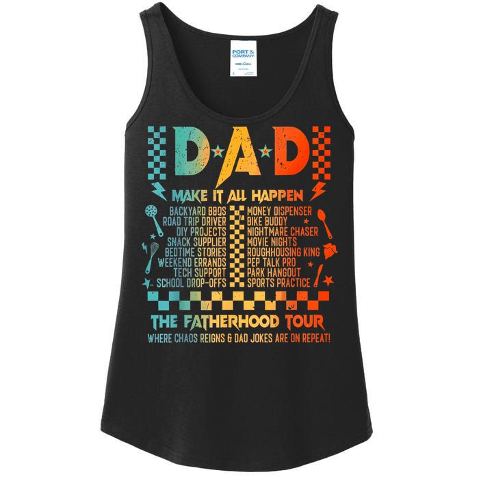 Dad Makes It All Happen Fatherhood Ladies Essential Tank