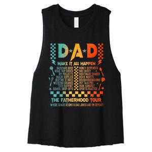 Dad Makes It All Happen Fatherhood Women's Racerback Cropped Tank