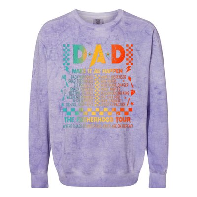 Dad Makes It All Happen Fatherhood Colorblast Crewneck Sweatshirt