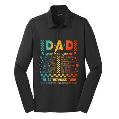 Dad Makes It All Happen Fatherhood Silk Touch Performance Long Sleeve Polo