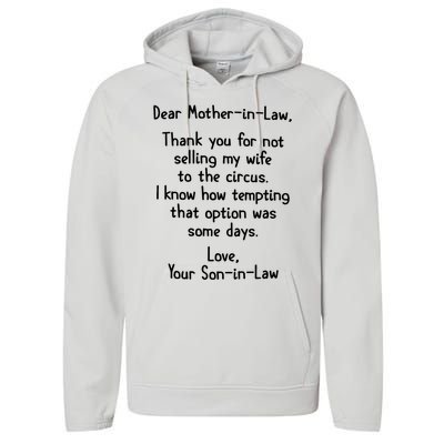 Dear Mother In Law Performance Fleece Hoodie