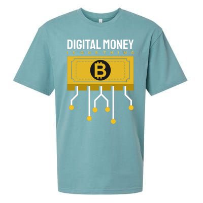 Digital Money Is Our Thing Sueded Cloud Jersey T-Shirt