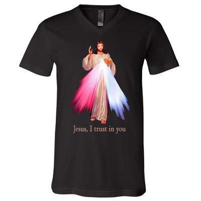 Divine Mercy Jesus I Trust In You V-Neck T-Shirt