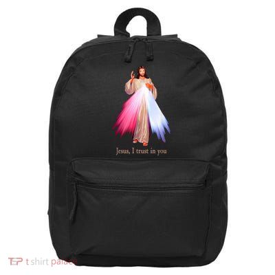 Divine Mercy Jesus I Trust In You 16 in Basic Backpack