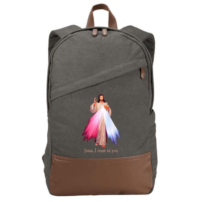Divine Mercy Jesus I Trust In You Cotton Canvas Backpack