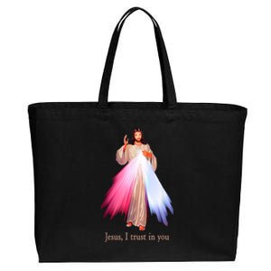 Divine Mercy Jesus I Trust In You Cotton Canvas Jumbo Tote