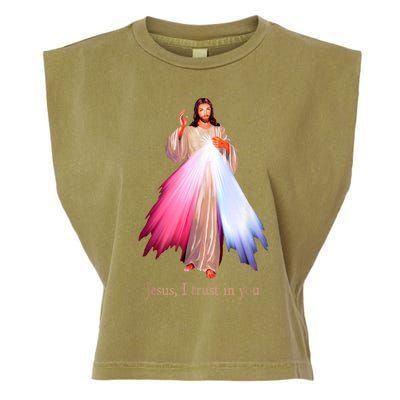 Divine Mercy Jesus I Trust In You Garment-Dyed Women's Muscle Tee