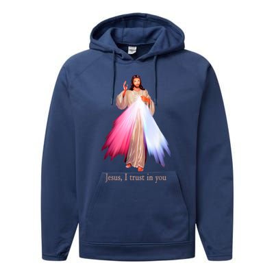 Divine Mercy Jesus I Trust In You Performance Fleece Hoodie