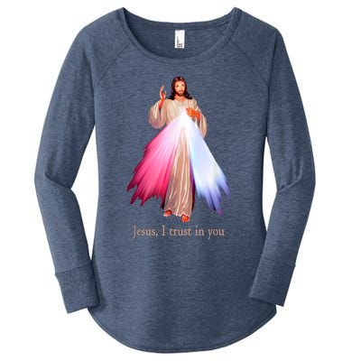 Divine Mercy Jesus I Trust In You Women's Perfect Tri Tunic Long Sleeve Shirt