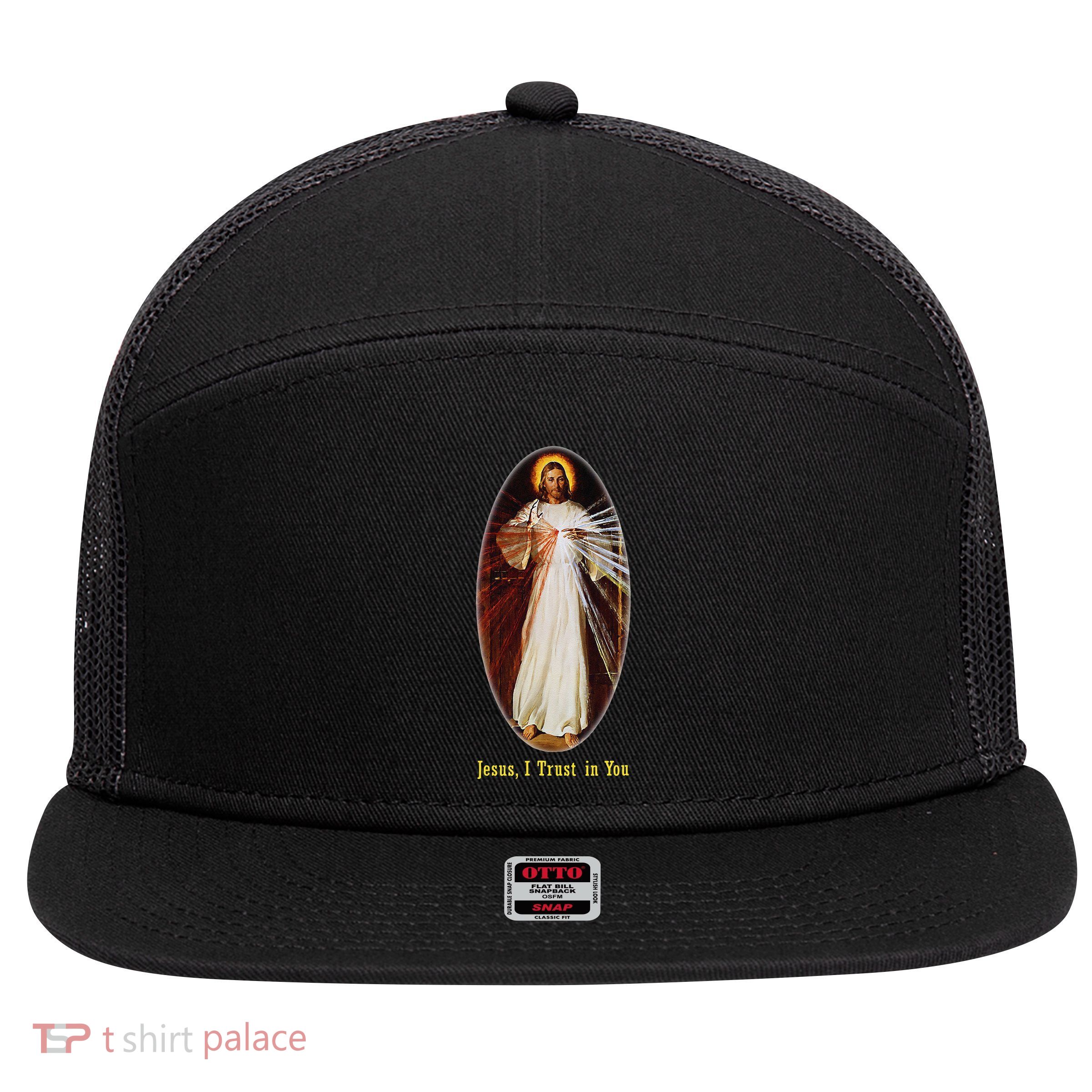 Divine Mercy Jesus I Trust In You (2) 7 Panel Mesh Trucker Snapback Hat