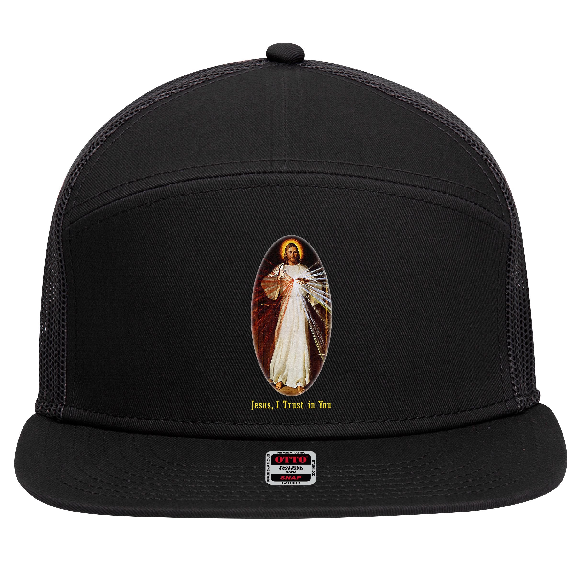 Divine Mercy Jesus I Trust In You (2) 7 Panel Mesh Trucker Snapback Hat