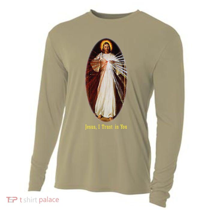 Divine Mercy Jesus I Trust In You (2) Cooling Performance Long Sleeve Crew