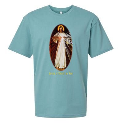 Divine Mercy Jesus I Trust In You (2) Sueded Cloud Jersey T-Shirt